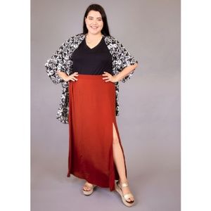 Garnet Red Maxi Skirt